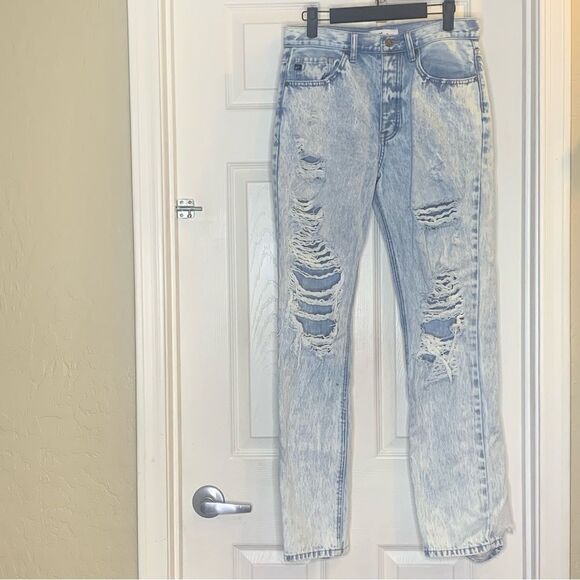 KanCan Distressed Boyfriend Button Fly Jeans Size 5/26 - Picture 1 of 12